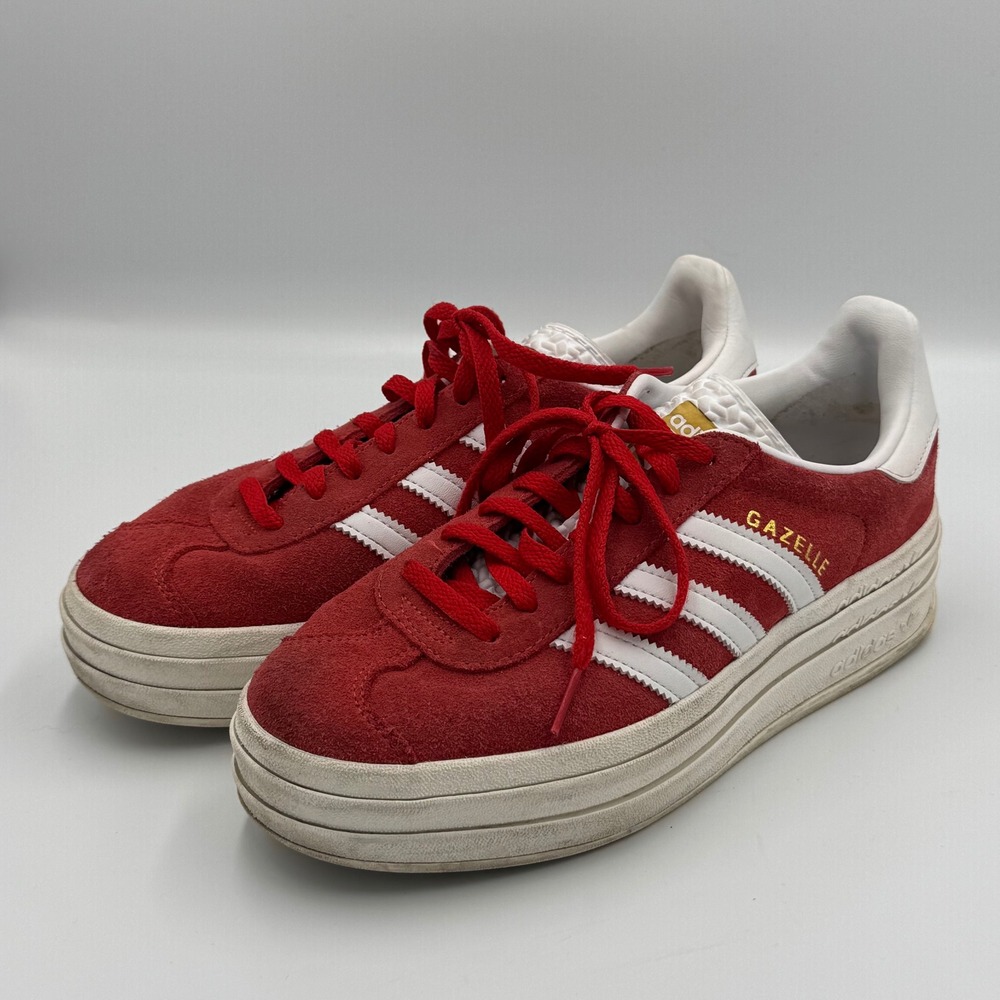 Adidas Red Gazelle Bold Platform Sneakers Women's 8 Men's 6.5 NO BOX